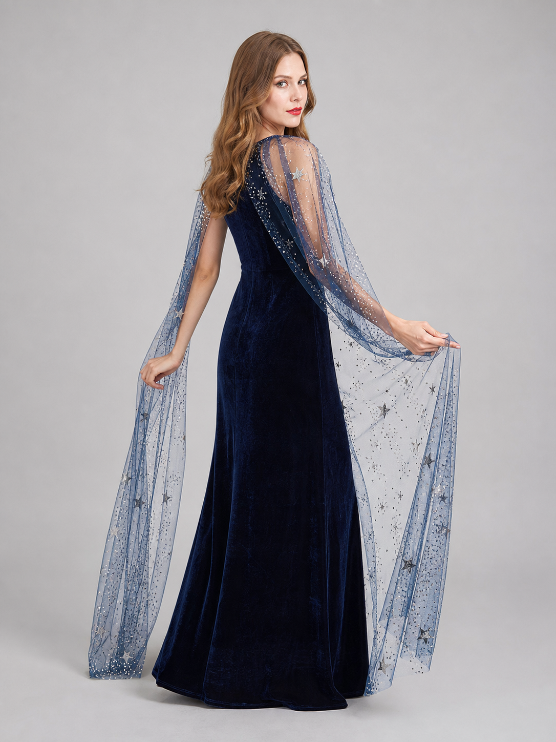 Vampire Costume with Long Dress and Cape