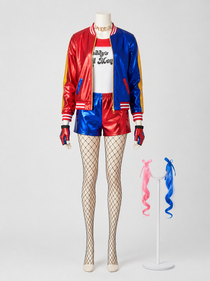Harley Quinn Costume: Jacket, Shorts, Wig, and Accessories Costume Wigs detail 2