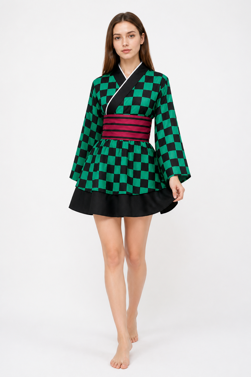 Kimono-Style Cosplay Dress with Wide Sleeves Costume Dresses detail