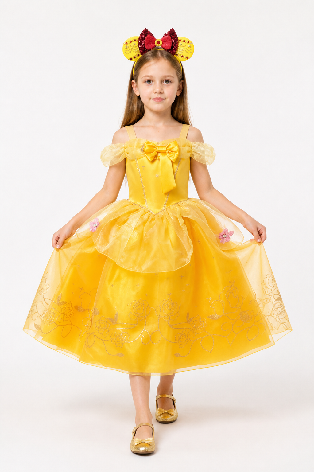 Belle Dress with Bow and Embroidery for Celebrations Costume Dresses detail 2