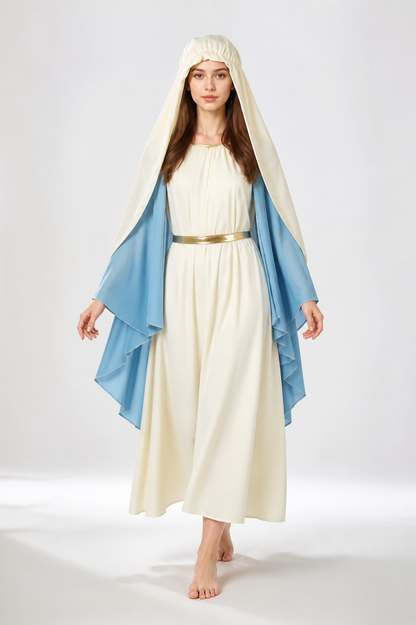 White Robe with Blue Cape and Gold Sash product view 20