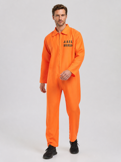 Orange Prisoner Jumpsuit with "Jail Bird" Lettering product detail