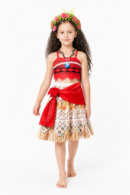 Children's Moana Carnival Costume with Skirt and Top Costumes detail 2