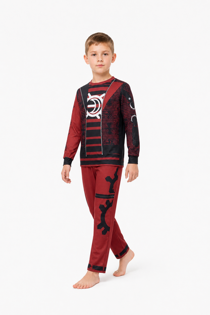 Victor Cosplay Costume, Red and Black, 2 Pieces on-model alternate view