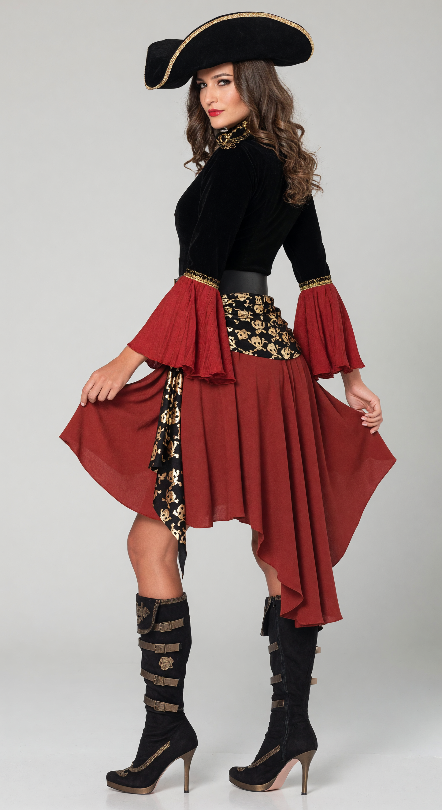 Pirate Costume with Gold Decor