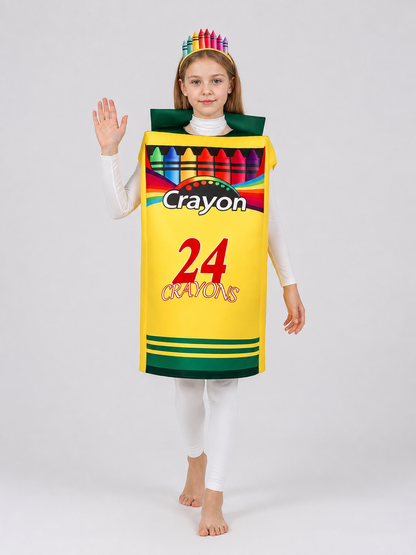 Colorful Crayon Cosplay Costume with Headband