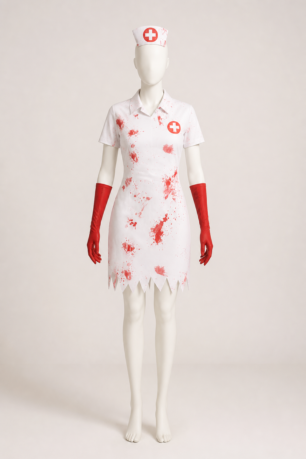 Zombie Medical Worker Costume with Blood for Halloween