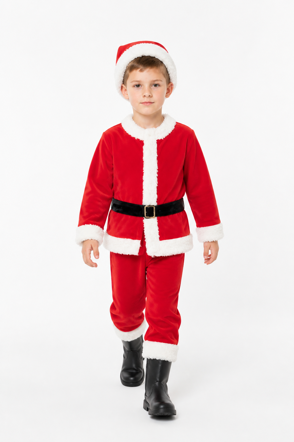 Children's Santa Claus Costume, Red with White Trim Costumes detail 2