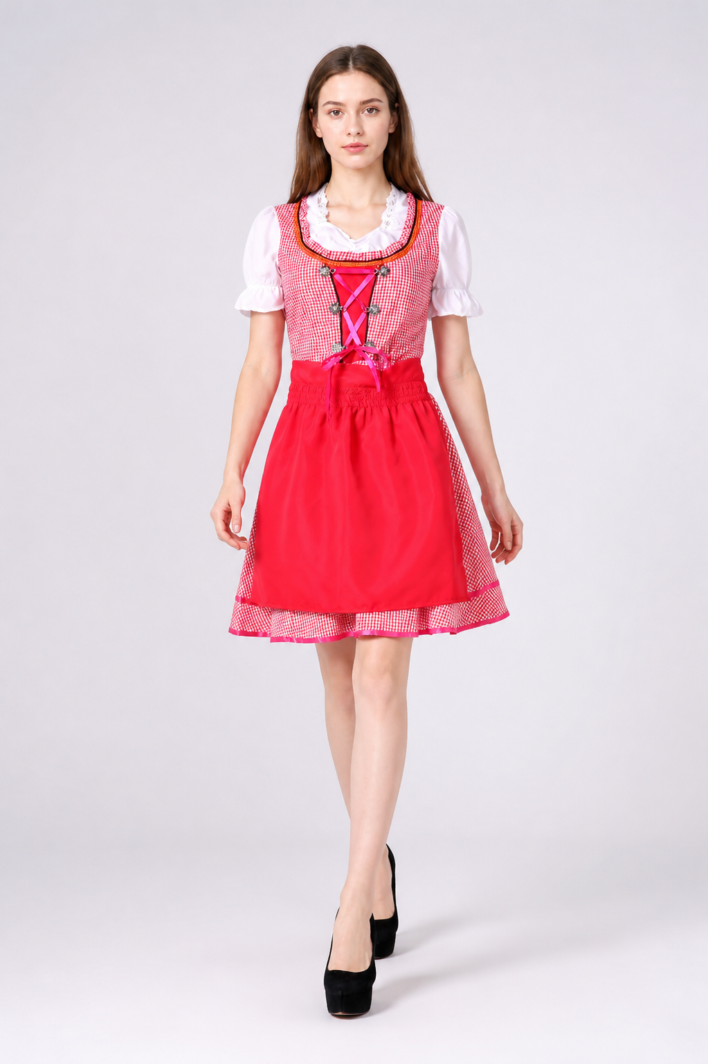 Historical Plaid Role-Playing Costume with Apron Costumes detail
