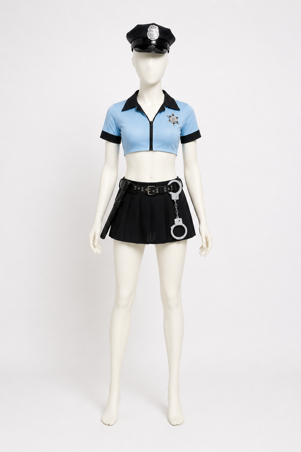 Police Cosplay Costume with Skirt and Peaked Cap