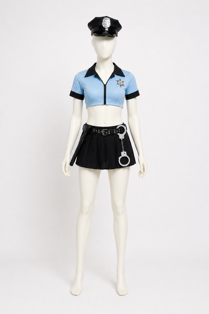Police Cosplay Costume with Skirt and Peaked Cap