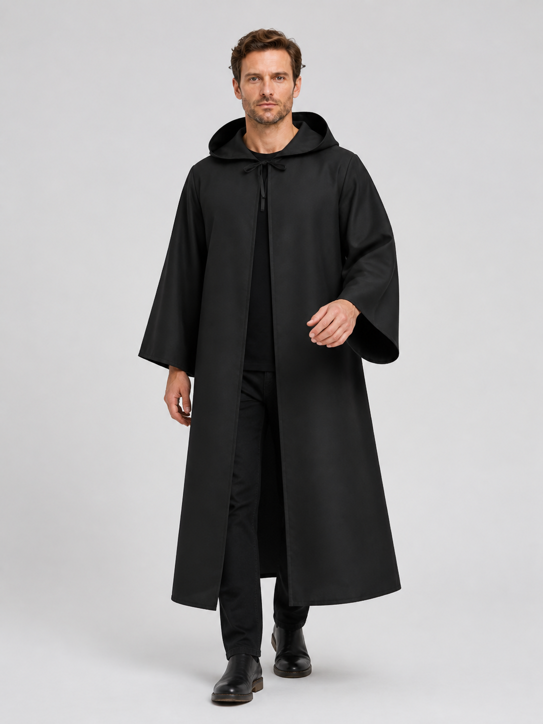 Black Grim Reaper Cloak with Hood for Halloween Costume Capes detail 2