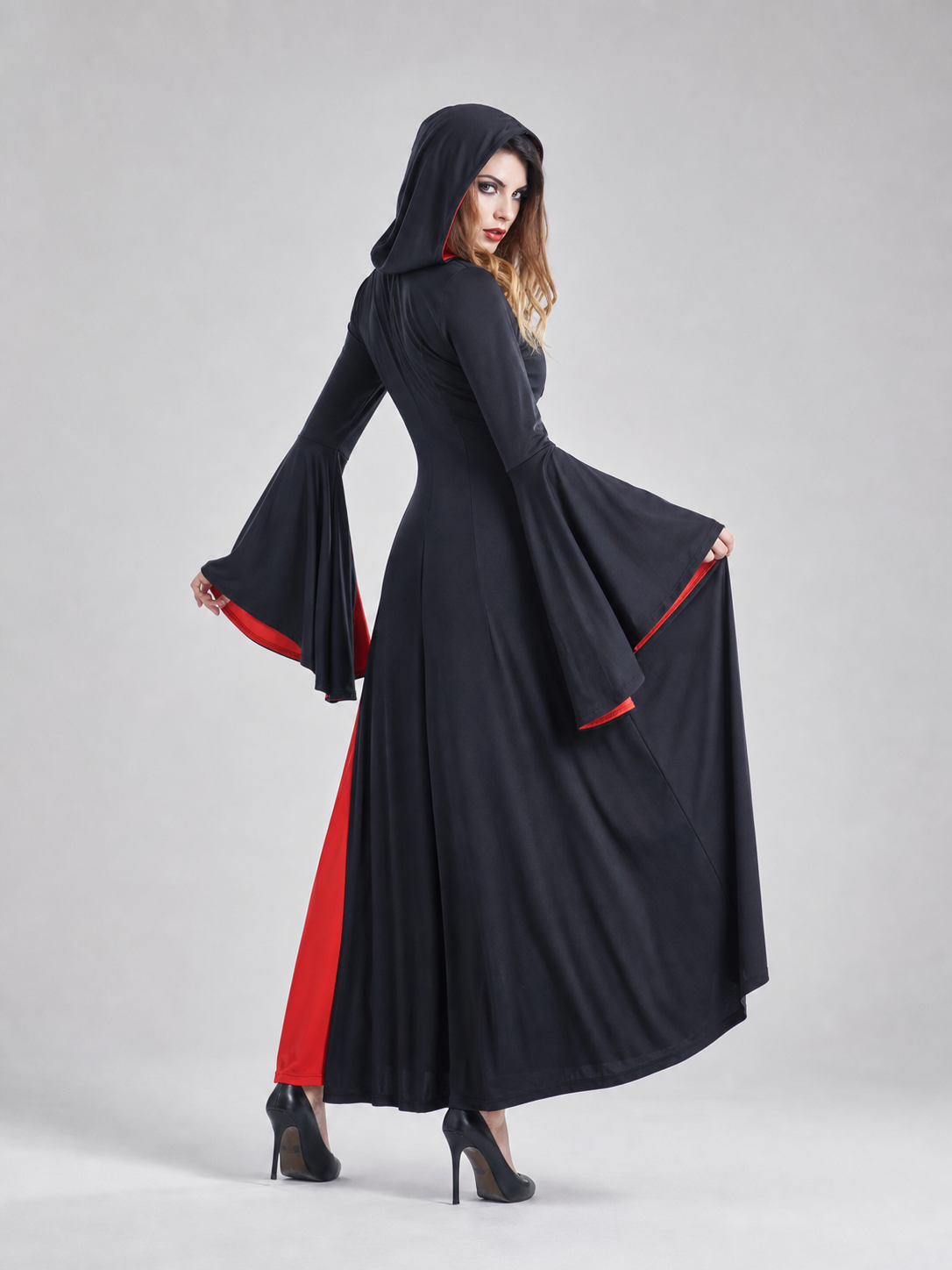 Pirate-Style Carnival Dress, Black and Red
