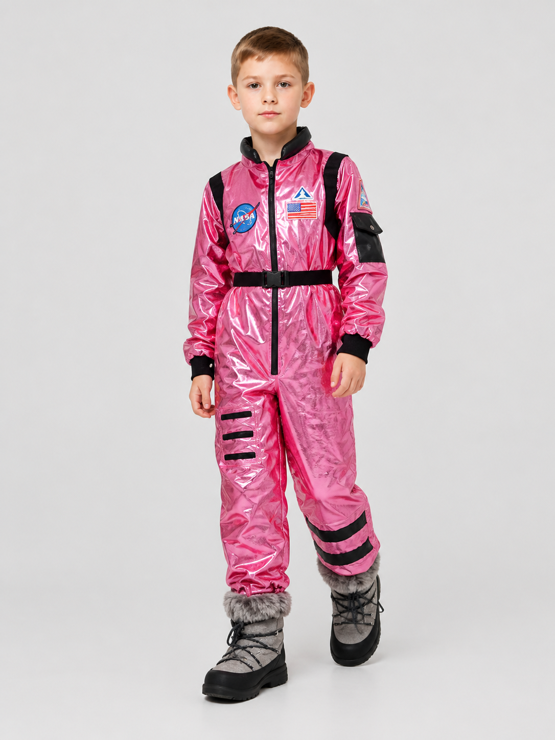 Space Jumpsuit with Pink Glitter, Zipper, and Belt product detail 2