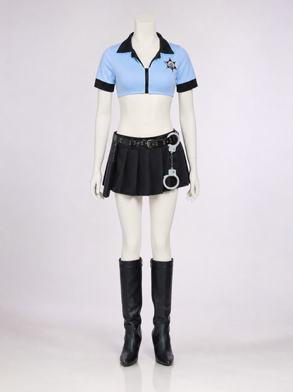 Police Costume with Skirt and Short Top