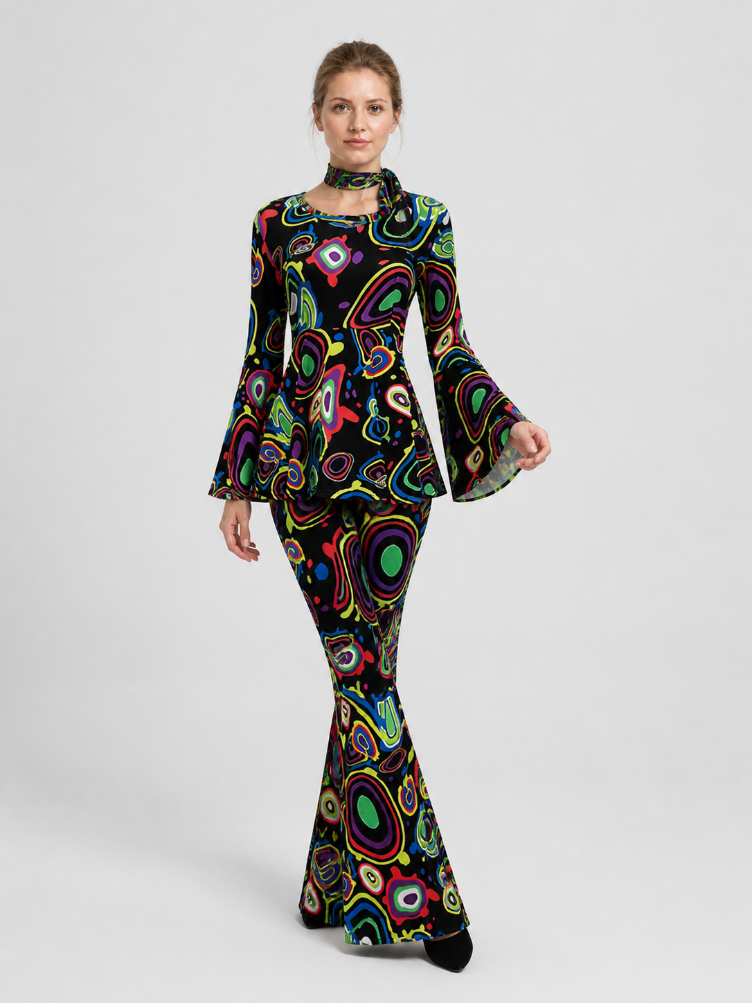 70s Stage Costume: Psychedelic Print, Flared Pants Costumes detail 2