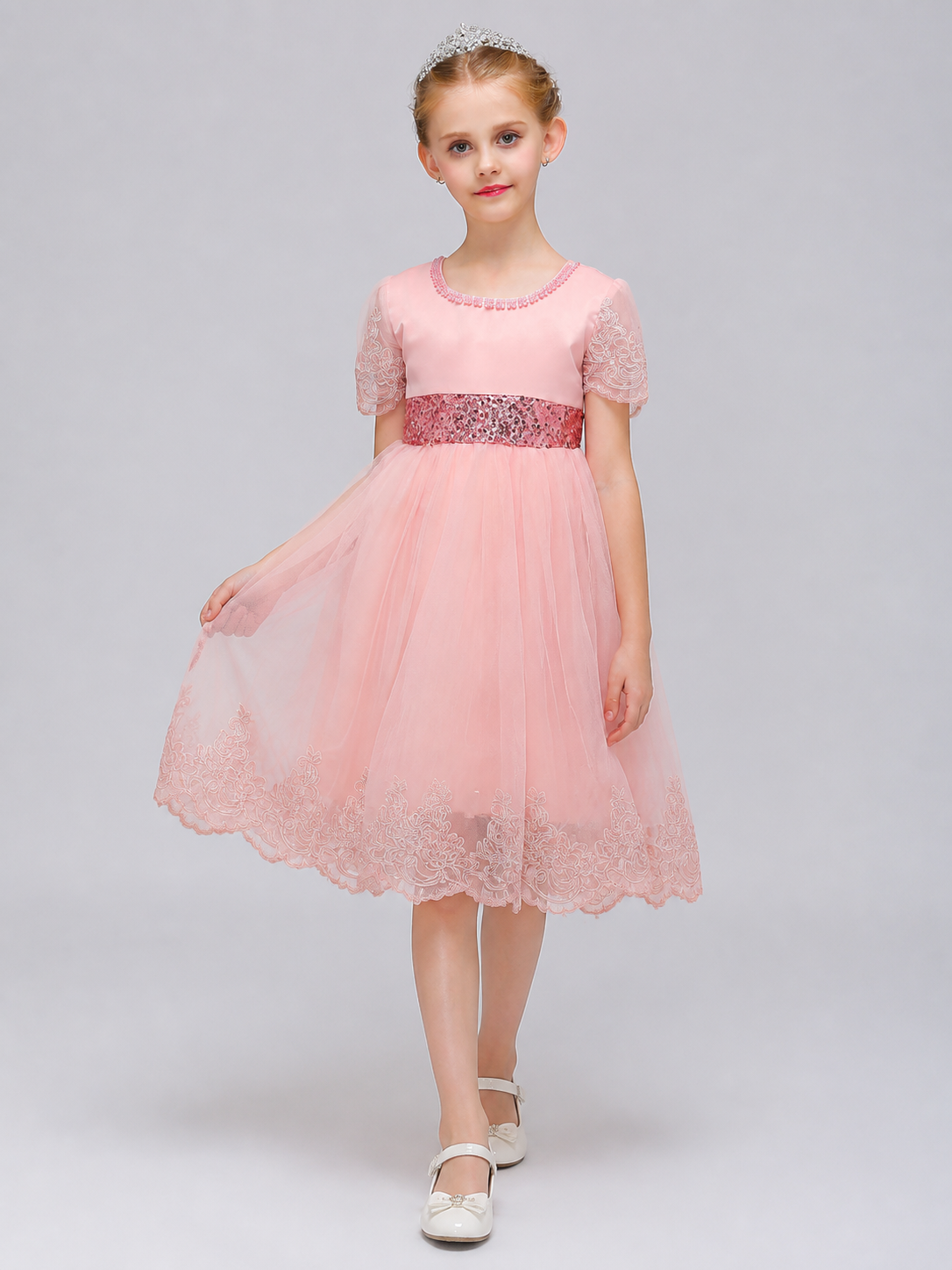 Princess Flower Girl Dress with Full Skirt for Weddings
