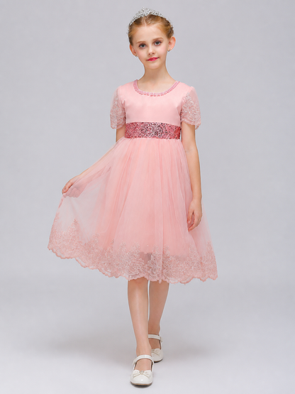 Princess Flower Girl Dress with Full Skirt for Weddings