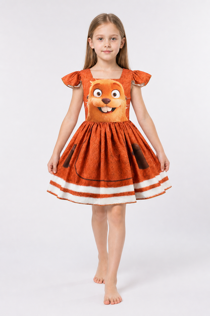 Beaver Dress with Short Sleeves and a Full Skirt Costume Dresses detail 2