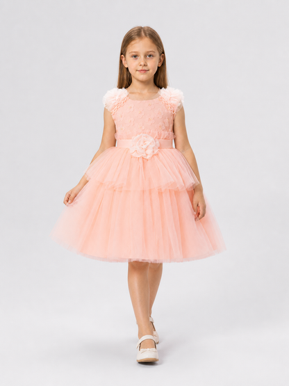 Dressy Dress with a Full Tulle Skirt and Rose Costume Dresses detail 2