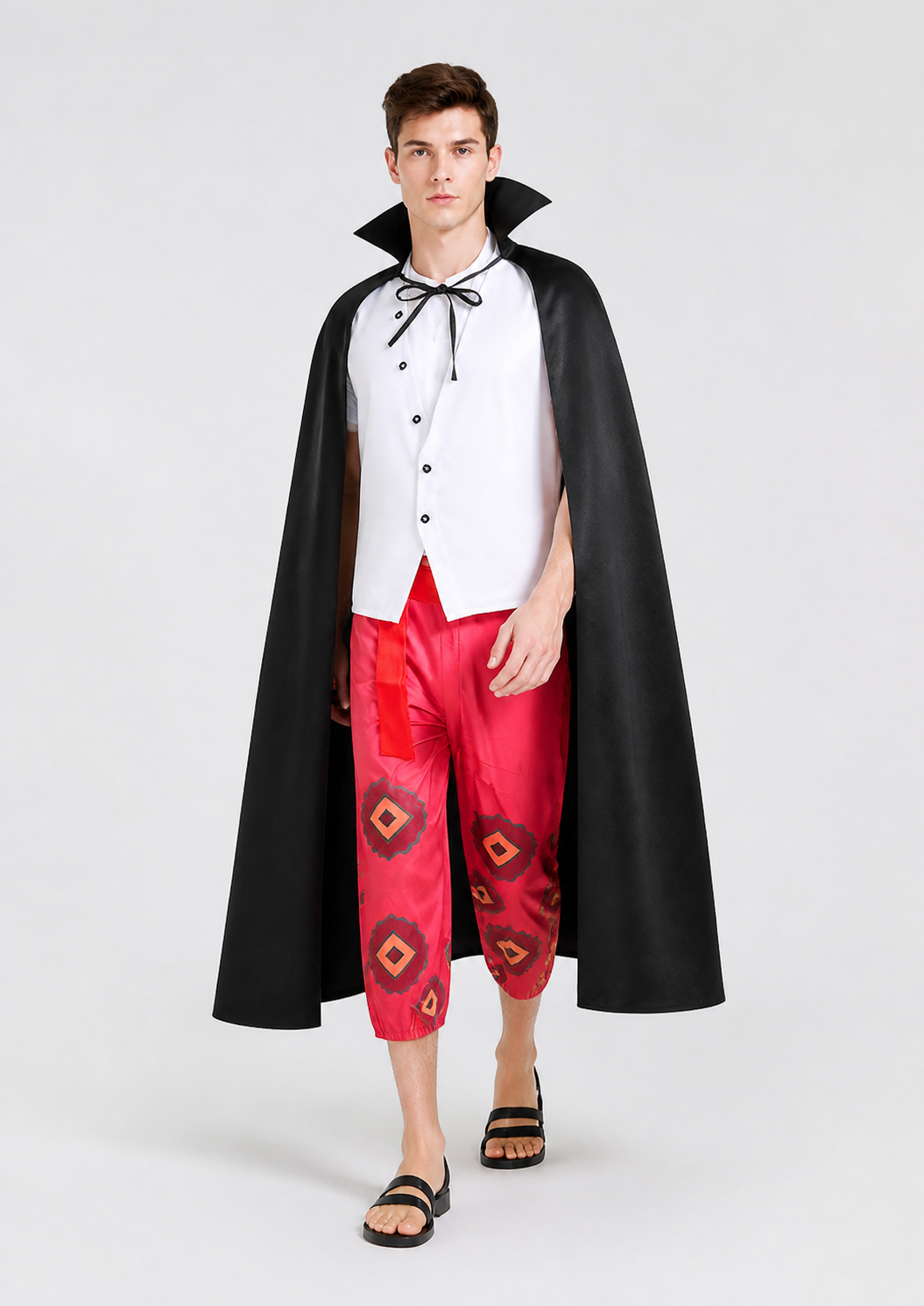 Pirate Cosplay Costume, Cape, Vest, and Pants Costume Capes detail