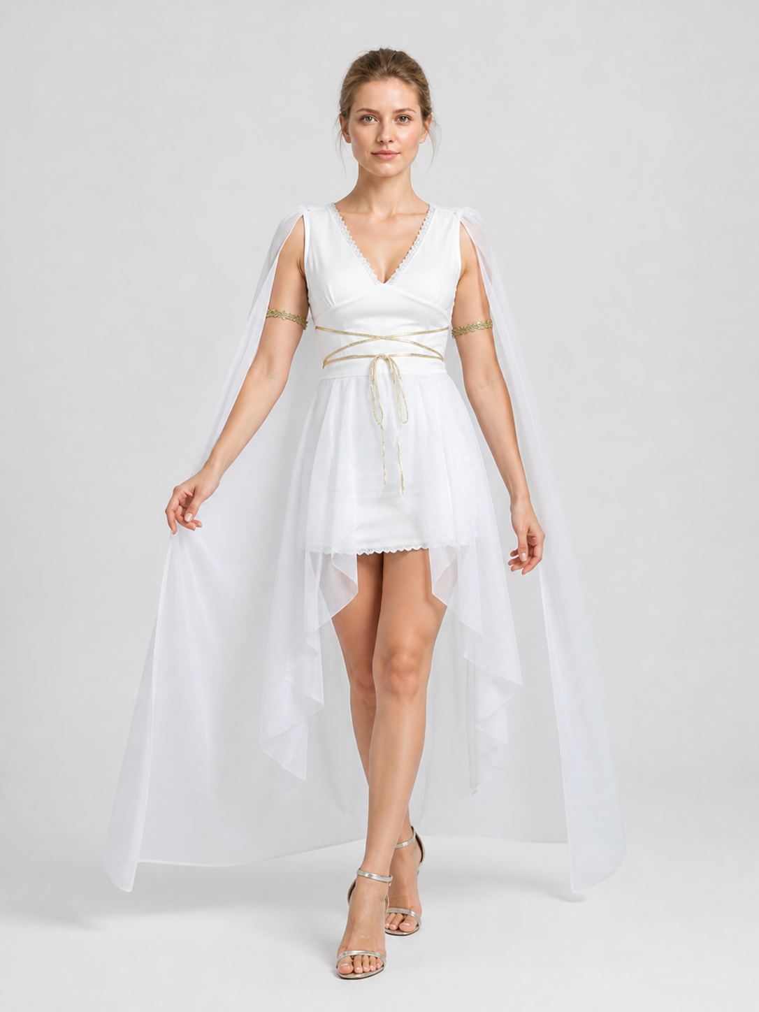 Egyptian-Style Cosplay Costume — White Dress with Cape product detail 2