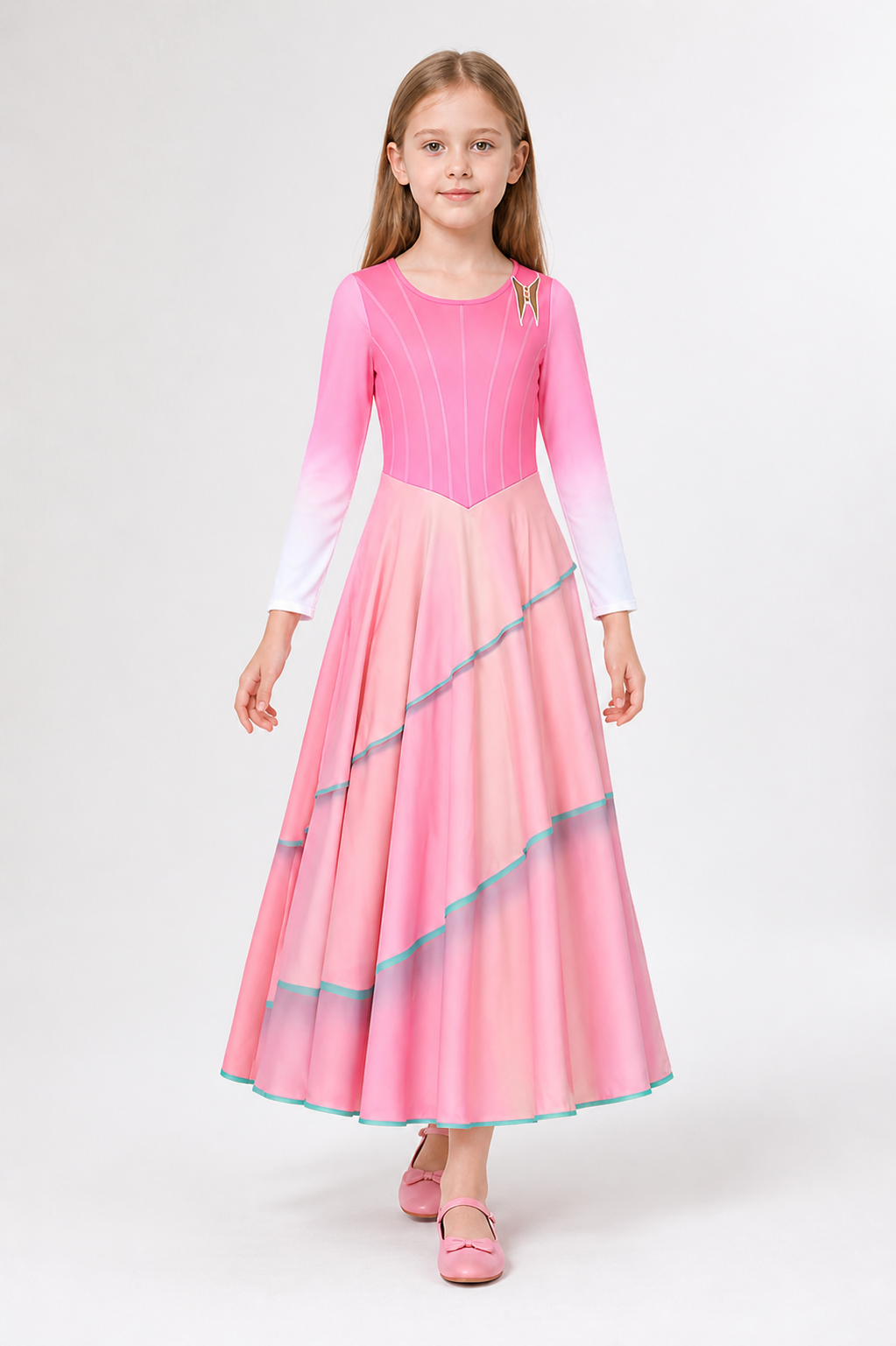 Children's Long Pink Glinda Witch Dress for Halloween Costume Dresses detail 3