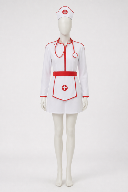 White Medical Costume with Red Trim Costumes detail 2