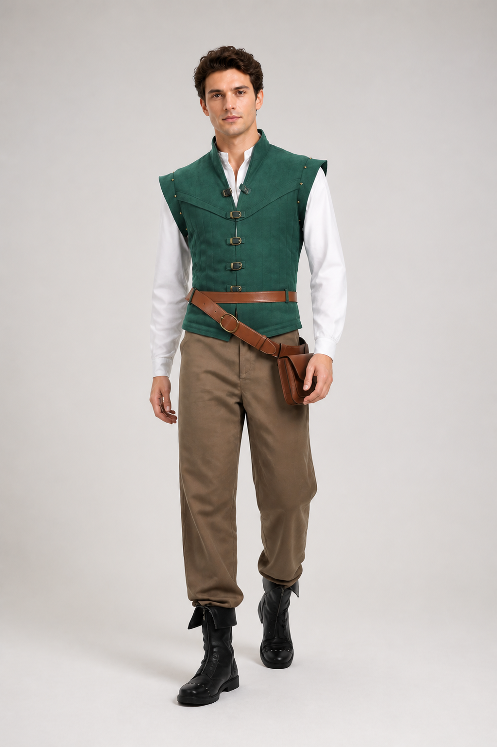 Flynn Rider Cosplay Costume with Vest and Pants Costumes detail 2