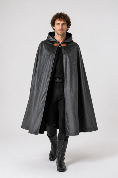 Medieval-Style Hooded Cloak Cape Costume Capes detail 2