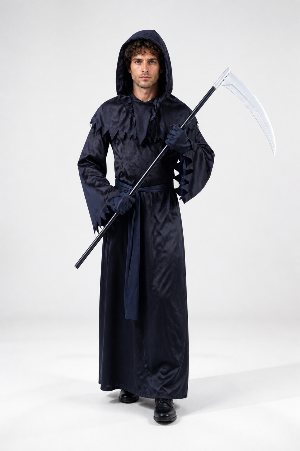 Halloween Grim Reaper Costume with Hood and Scythe Costumes detail 2