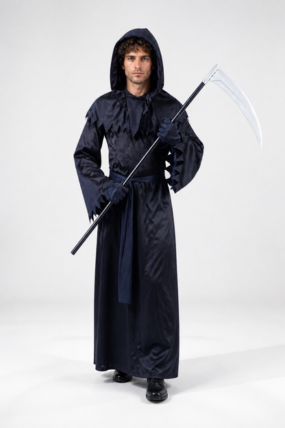 Halloween Grim Reaper Costume with Hood and Scythe Costumes detail 2