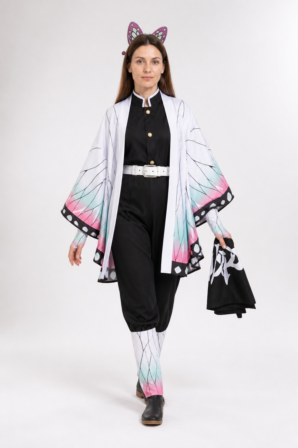 Cosplay Costume with White Cape and Butterfly Costume Capes detail 2