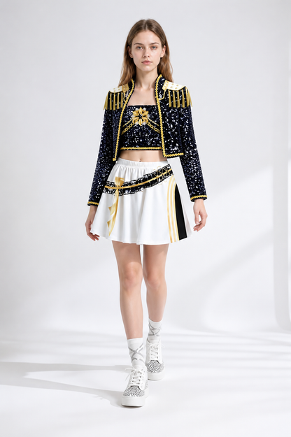 Sequin Stage Costume with Jacket, Top, and Skirt Costumes detail 2