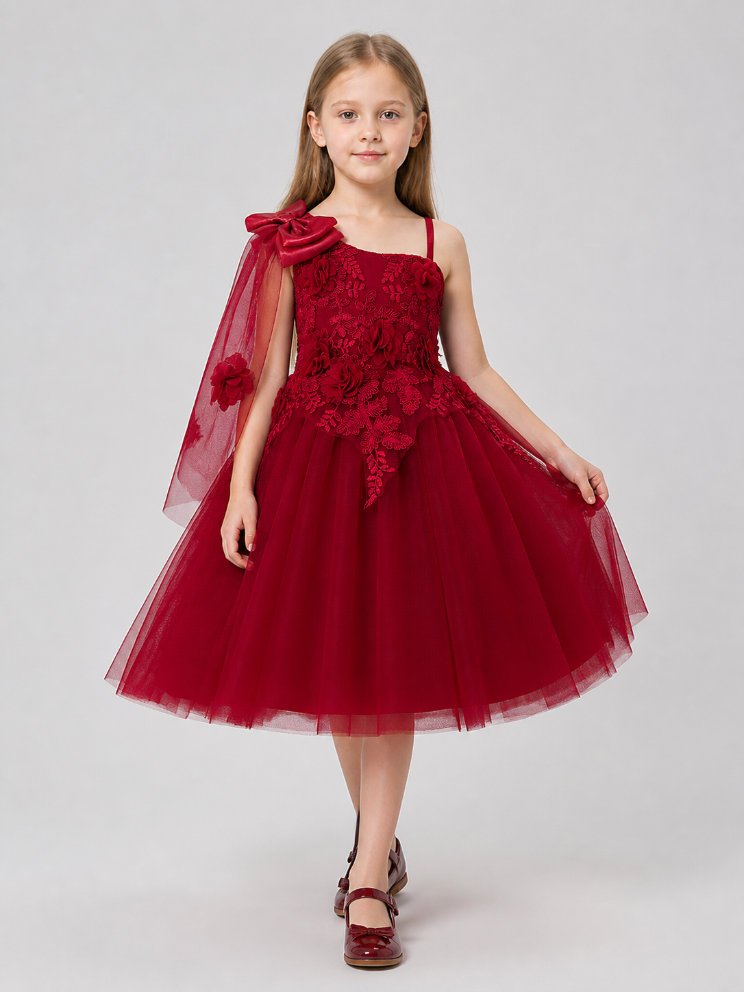 Full Party Dress with Tulle Cape Costume Dresses detail 2