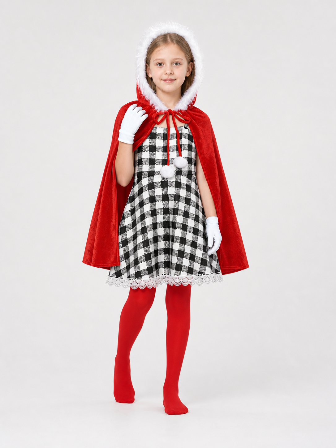 Cindy Lou Who “The Grinch” Costume with Cape and Tights product detail 2