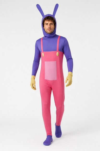 Pomni Purple and Pink Hooded Cosplay Jumpsuit Costumes detail 2