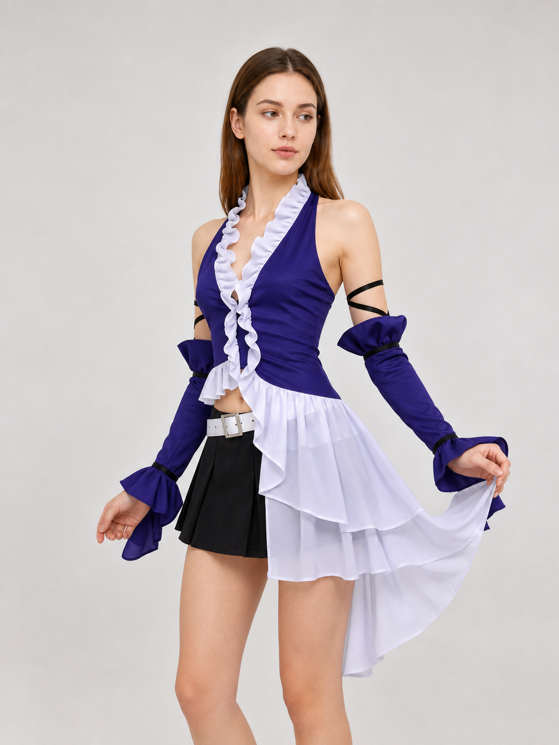 Yuna Final Fantasy Cosplay Costume with Skirt and Belt