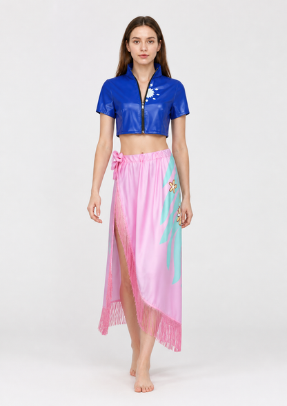 Nico Robin One Piece Cosplay Costume: Zip-Up Top and Skirt