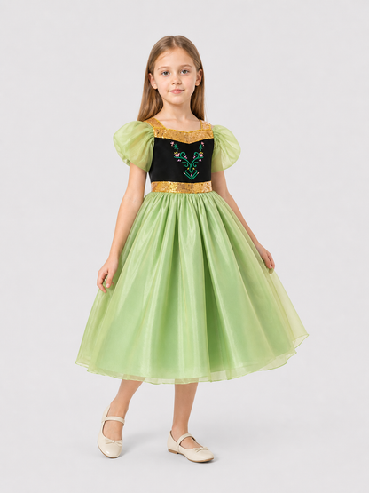 Green Princess Dress for Girls with a Tulle Skirt Costume Dresses detail 2