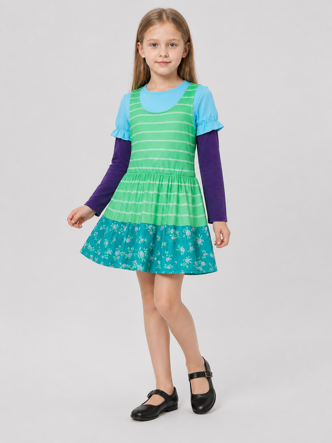 Children's Cosplay Costume: Dress with Striped Skirt Costume Dresses detail 2