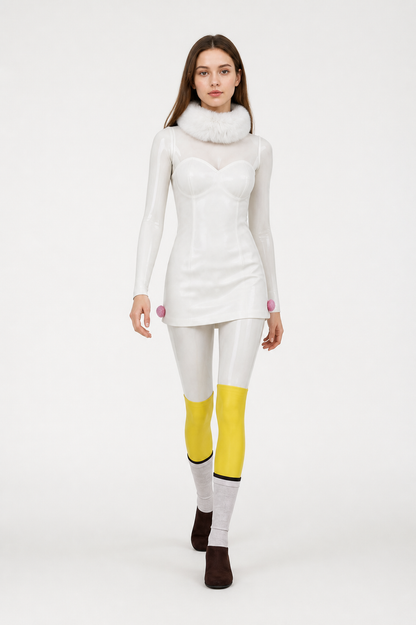 Aries Cosplay Costume with White Dress and Collar Costume Dresses detail 2