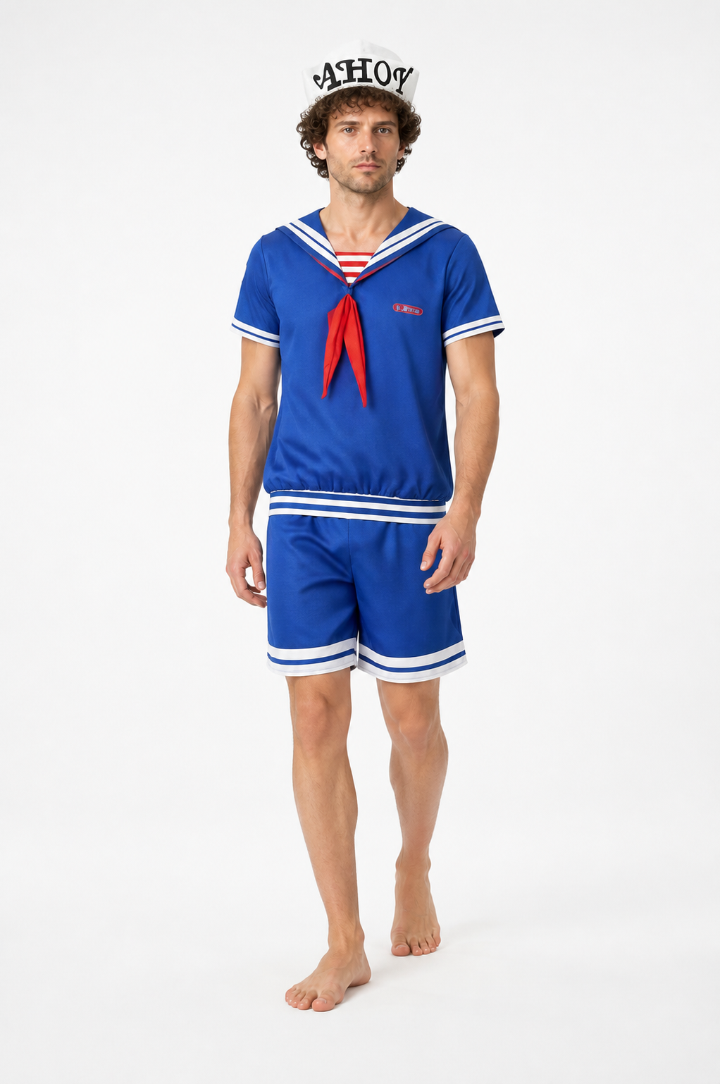 Children's striped sailor costume with cap Costume Headwear detail 2