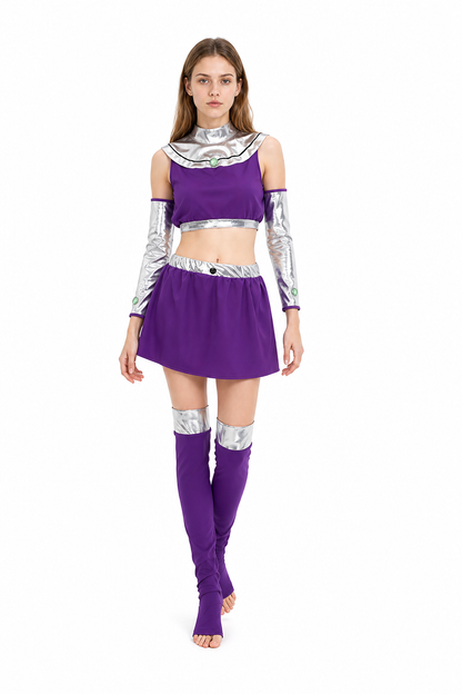 Raven Purple Costume with Short Skirt for Cosplay Costumes detail 2