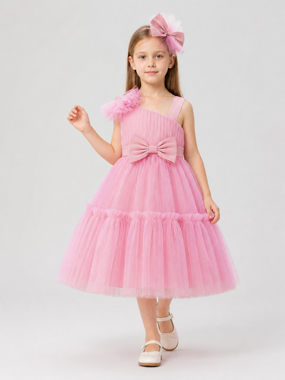 Full Tulle Flower Girl Dress with Bow
