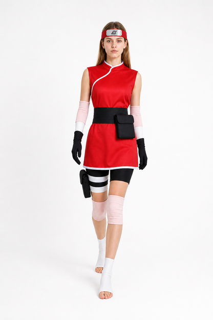 Sakura Red Cosplay Costume with Accessories Costume Accessories detail 2