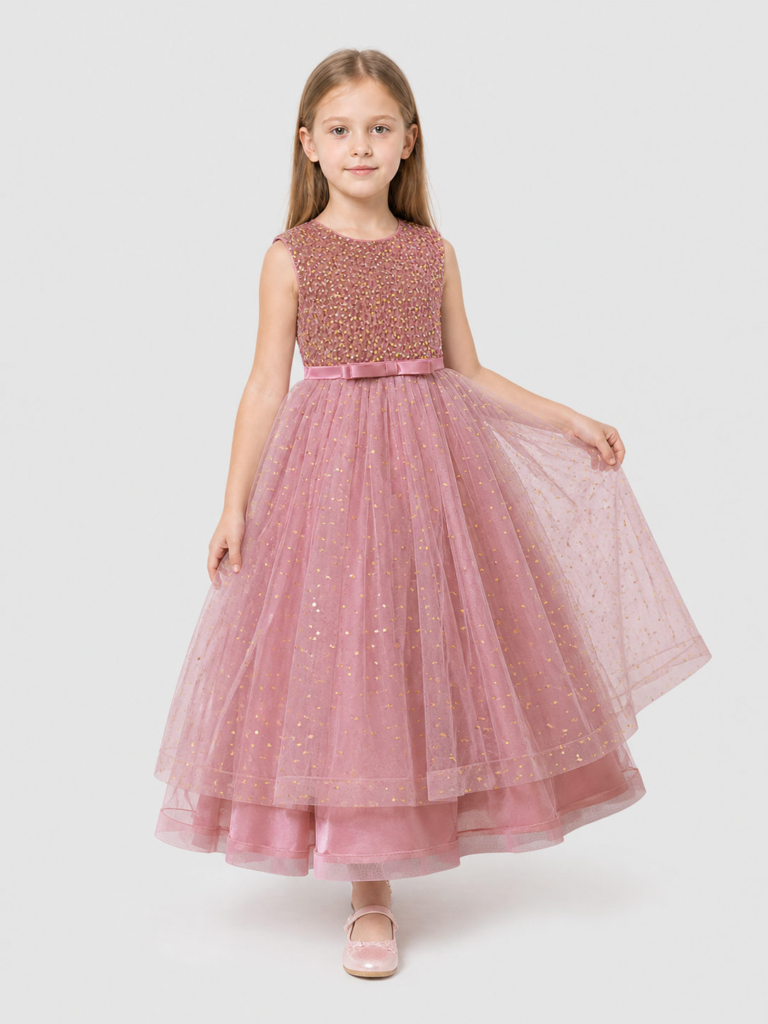 Girls' Sequin Princess Dress with a Full Skirt Costume Dresses detail 2