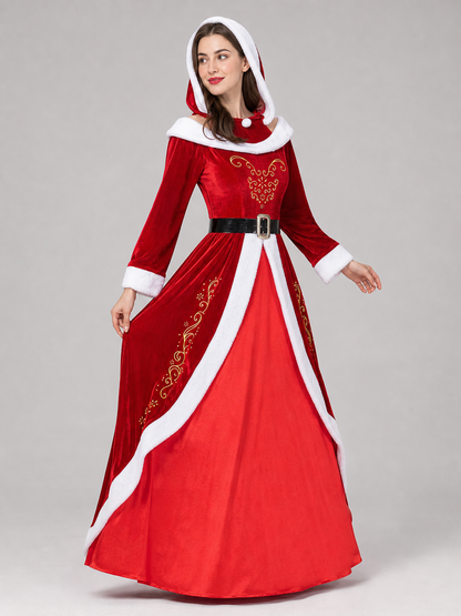Red-and-White Christmas Character Costume with Hat