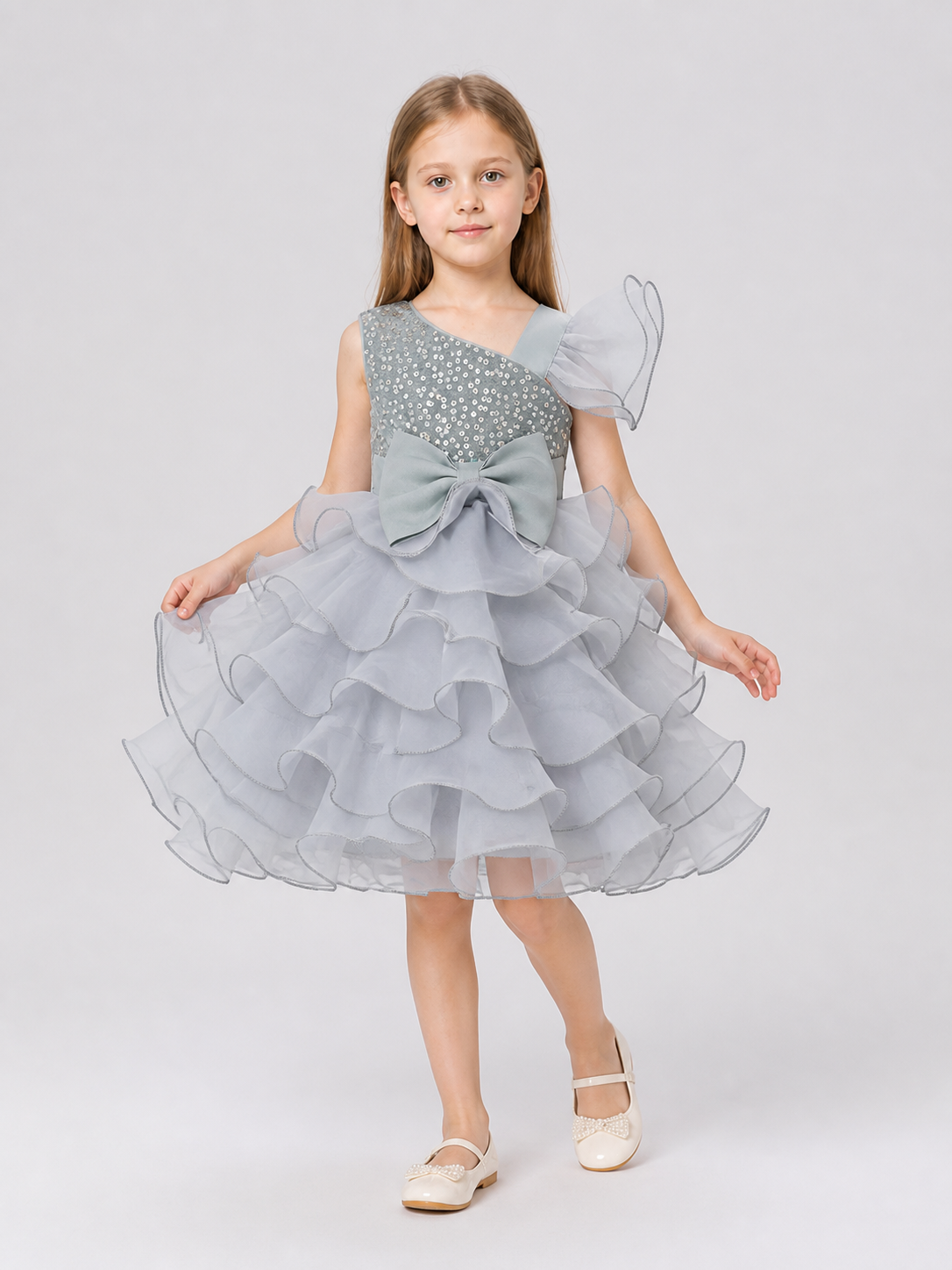 European Princess Dress with Bow for Birthdays Costume Dresses detail 2