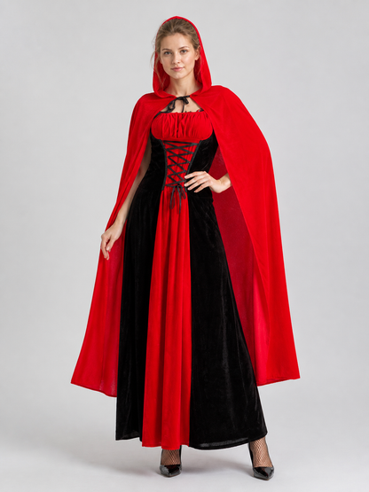 Halloween Dress with Hooded Cape Costume Dresses detail 2